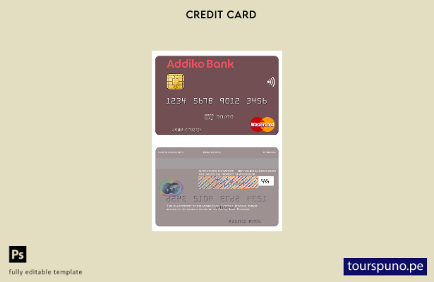 lista para imprimir plantilla mastercard de Addiko Bank de Eslovenia